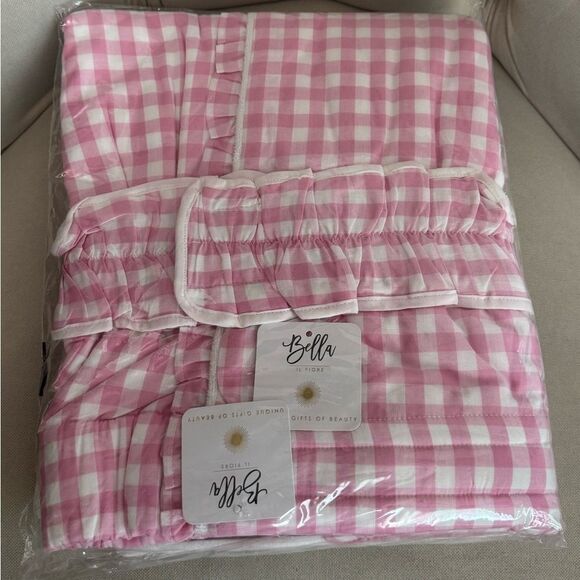 Pink Gingham Towel Wrap and Headband Set - Picture 4 of 4